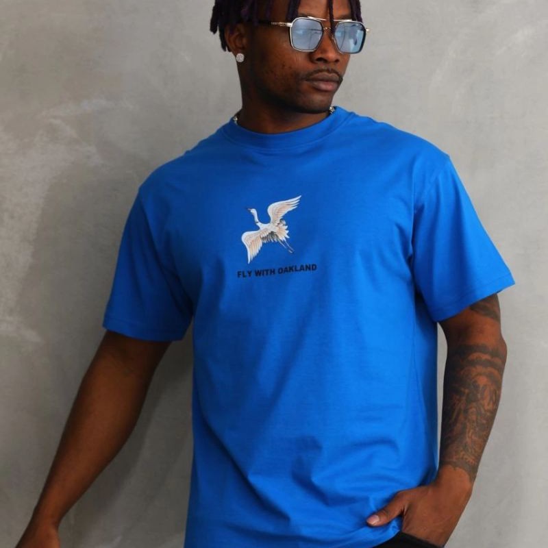 Erkek Baskılı T-Shirt Kısa Kol Bisiklet Yaka Rahat Kalıp Tişört - Mavi Erkek Baskılı T-Shirt Kısa Kol Bisiklet Yaka Rahat Kalıp Tişört - Mavi