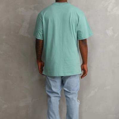 Erkek Baskılı T-Shirt Kısa Kol Bisiklet Yaka Rahat Kalıp Tişört - Mint Yeşili Erkek Baskılı T-Shirt Kısa Kol Bisiklet Yaka Rahat Kalıp Tişört - Mint Yeşili
