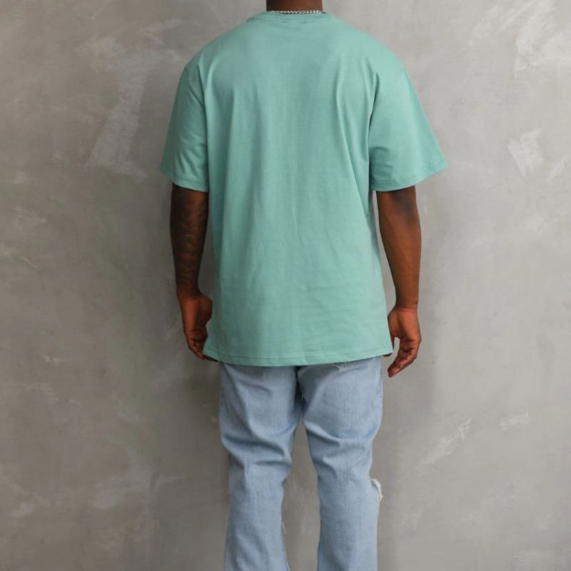 Erkek Baskılı T-Shirt Kısa Kol Bisiklet Yaka Rahat Kalıp Tişört - Mint Yeşili Erkek Baskılı T-Shirt Kısa Kol Bisiklet Yaka Rahat Kalıp Tişört - Mint Yeşili