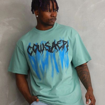 Erkek Baskılı T-Shirt Kısa Kol Bisiklet Yaka Rahat Kalıp Tişört - Mint Yeşili Erkek Baskılı T-Shirt Kısa Kol Bisiklet Yaka Rahat Kalıp Tişört - Mint Yeşili