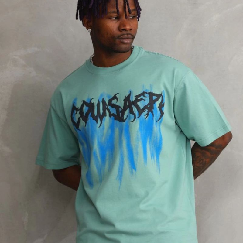 Erkek Baskılı T-Shirt Kısa Kol Bisiklet Yaka Rahat Kalıp Tişört - Mint Yeşili Erkek Baskılı T-Shirt Kısa Kol Bisiklet Yaka Rahat Kalıp Tişört - Mint Yeşili