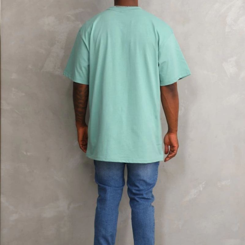 Erkek Baskılı T-Shirt Kısa Kol Bisiklet Yaka Rahat Kalıp Tişört - Mint Yeşili Erkek Baskılı T-Shirt Kısa Kol Bisiklet Yaka Rahat Kalıp Tişört - Mint Yeşili