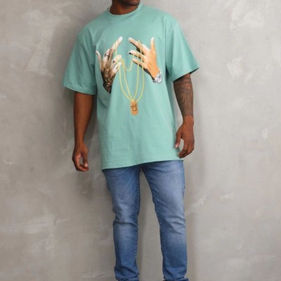 Erkek Baskılı T-Shirt Kısa Kol Bisiklet Yaka Rahat Kalıp Tişört - Mint Yeşili Erkek Baskılı T-Shirt Kısa Kol Bisiklet Yaka Rahat Kalıp Tişört - Mint Yeşili