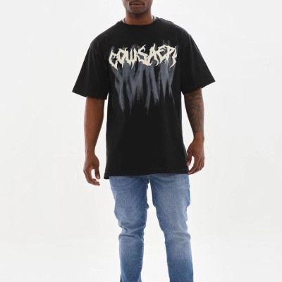 Erkek Baskılı T-Shirt Kısa Kol Bisiklet Yaka Rahat Kalıp Tişört - Siyah Erkek Baskılı T-Shirt Kısa Kol Bisiklet Yaka Rahat Kalıp Tişört - Siyah