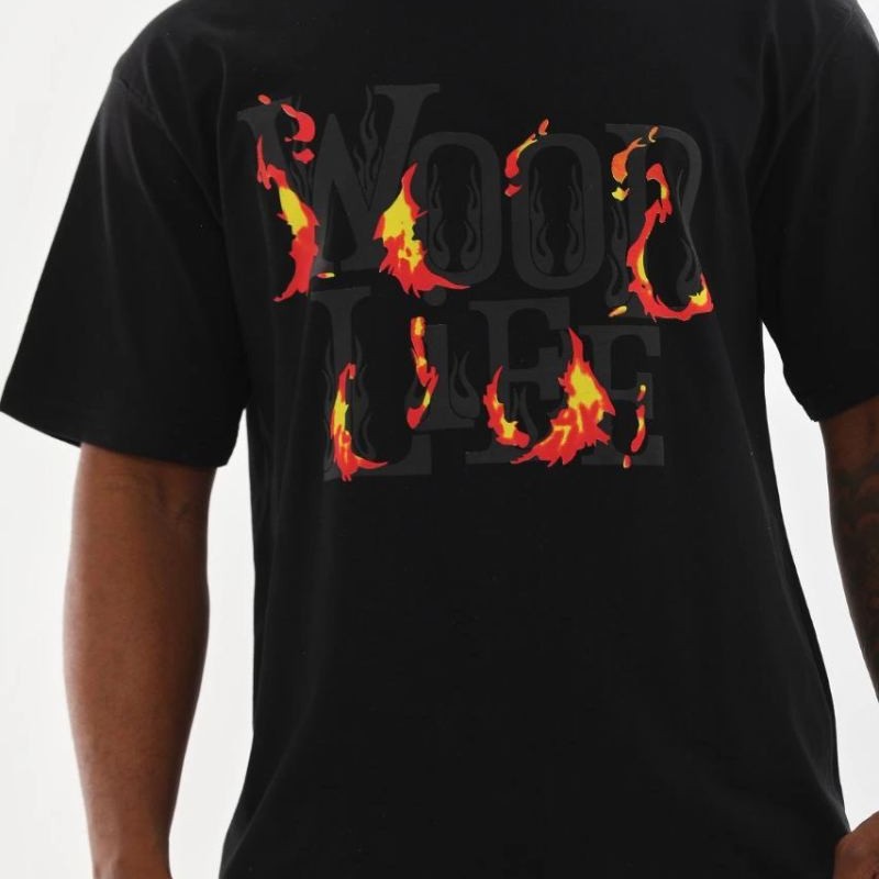 Erkek Baskılı T-Shirt Kısa Kol Bisiklet Yaka Rahat Kalıp Tişört - Siyah Erkek Baskılı T-Shirt Kısa Kol Bisiklet Yaka Rahat Kalıp Tişört - Siyah