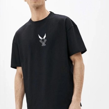 Erkek Baskılı T-Shirt Kısa Kol Bisiklet Yaka Rahat Kalıp Tişört - Siyah Erkek Baskılı T-Shirt Kısa Kol Bisiklet Yaka Rahat Kalıp Tişört - Siyah