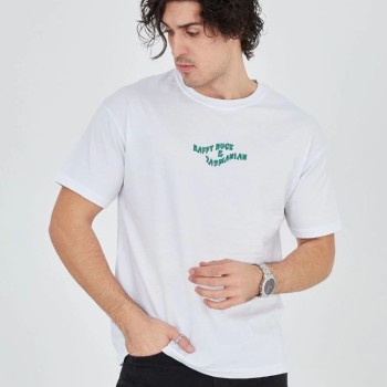 Erkek Baskılı T-Shirt Kısa Kol Bisiklet Yaka Regular Fit Rahat Kalıp Günlük Tişört - Beyaz Erkek Baskılı T-Shirt Kısa Kol Bisiklet Yaka Regular Fit Rahat Kalıp Günlük Tişört - Beyaz