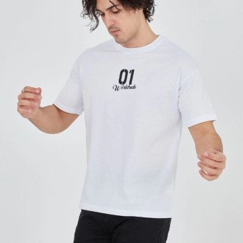 Erkek Baskılı T-Shirt Kısa Kol Bisiklet Yaka Regular Fit Rahat Kalıp Günlük Tişört - Beyaz Erkek Baskılı T-Shirt Kısa Kol Bisiklet Yaka Regular Fit Rahat Kalıp Günlük Tişört - Beyaz