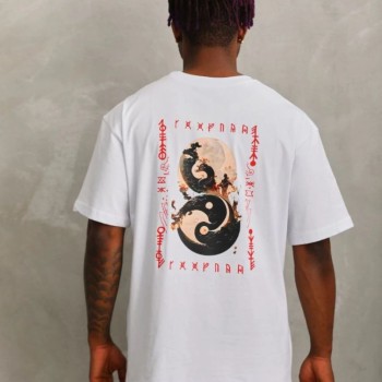 Erkek Baskılı T-Shirt Kısa Kol Bisiklet Yaka Regular Fit Rahat Kalıp Günlük Tişört - Beyaz Erkek Baskılı T-Shirt Kısa Kol Bisiklet Yaka Regular Fit Rahat Kalıp Günlük Tişört - Beyaz