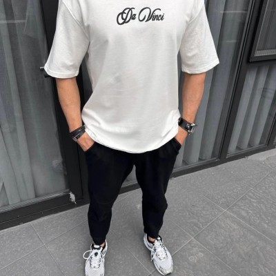 Erkek Baskılı T-Shirt Kısa Kol Bisiklet Yaka Regular Fit Rahat Kalıp Günlük Tişört - Beyaz Erkek Baskılı T-Shirt Kısa Kol Bisiklet Yaka Regular Fit Rahat Kalıp Günlük Tişört - Beyaz