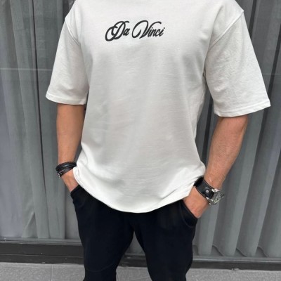 Erkek Baskılı T-Shirt Kısa Kol Bisiklet Yaka Regular Fit Rahat Kalıp Günlük Tişört - Beyaz Erkek Baskılı T-Shirt Kısa Kol Bisiklet Yaka Regular Fit Rahat Kalıp Günlük Tişört - Beyaz