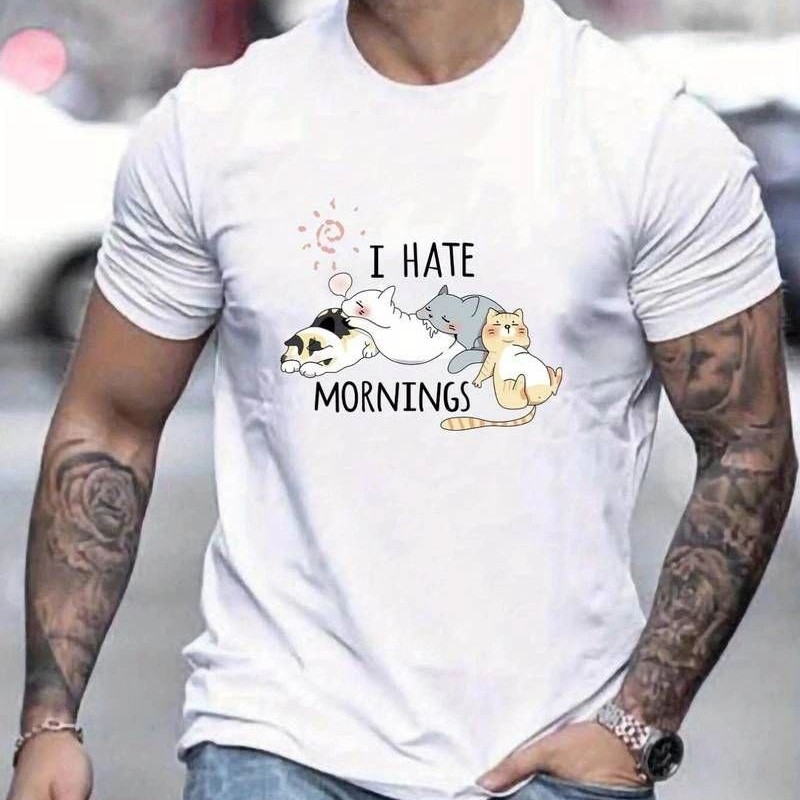 Erkek Baskılı T-Shirt Kısa Kol Bisiklet Yaka Regular Fit Rahat Kalıp Günlük Tişört - Beyaz Erkek Baskılı T-Shirt Kısa Kol Bisiklet Yaka Regular Fit Rahat Kalıp Günlük Tişört - Beyaz
