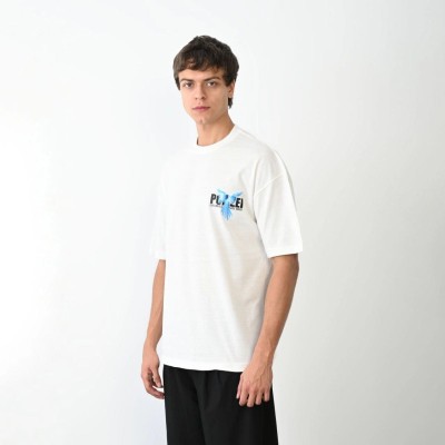 Erkek Baskılı T-Shirt Kısa Kol Bisiklet Yaka Regular Fit Rahat Kalıp Günlük Tişört - Beyaz Erkek Baskılı T-Shirt Kısa Kol Bisiklet Yaka Regular Fit Rahat Kalıp Günlük Tişört - Beyaz