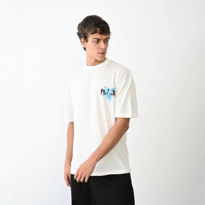 Erkek Baskılı T-Shirt Kısa Kol Bisiklet Yaka Regular Fit Rahat Kalıp Günlük Tişört - Beyaz Erkek Baskılı T-Shirt Kısa Kol Bisiklet Yaka Regular Fit Rahat Kalıp Günlük Tişört - Beyaz