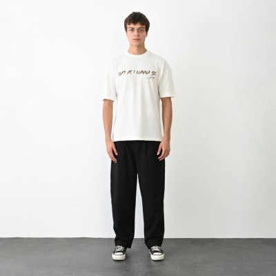 Erkek Baskılı T-Shirt Kısa Kol Bisiklet Yaka Regular Fit Rahat Kalıp Günlük Tişört- Beyaz Erkek Baskılı T-Shirt Kısa Kol Bisiklet Yaka Regular Fit Rahat Kalıp Günlük Tişört- Beyaz