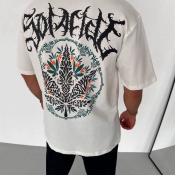 Erkek Baskılı T-Shirt Kısa Kol Bisiklet Yaka Regular Fit Rahat Kalıp Günlük Tişört - Beyaz Erkek Baskılı T-Shirt Kısa Kol Bisiklet Yaka Regular Fit Rahat Kalıp Günlük Tişört - Beyaz