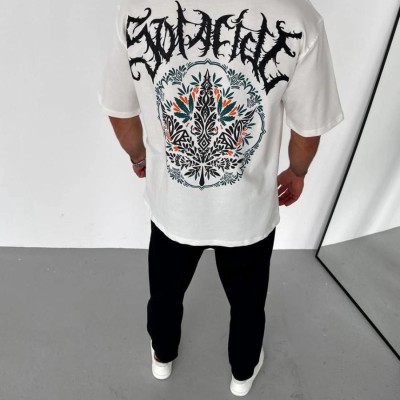 Erkek Baskılı T-Shirt Kısa Kol Bisiklet Yaka Regular Fit Rahat Kalıp Günlük Tişört - Beyaz Erkek Baskılı T-Shirt Kısa Kol Bisiklet Yaka Regular Fit Rahat Kalıp Günlük Tişört - Beyaz
