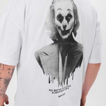 Erkek Baskılı T-Shirt Kısa Kol Bisiklet Yaka Regular Fit Rahat Kalıp Günlük Tişört - Beyaz Erkek Baskılı T-Shirt Kısa Kol Bisiklet Yaka Regular Fit Rahat Kalıp Günlük Tişört - Beyaz
