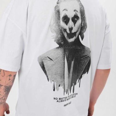 Erkek Baskılı T-Shirt Kısa Kol Bisiklet Yaka Regular Fit Rahat Kalıp Günlük Tişört - Beyaz Erkek Baskılı T-Shirt Kısa Kol Bisiklet Yaka Regular Fit Rahat Kalıp Günlük Tişört - Beyaz