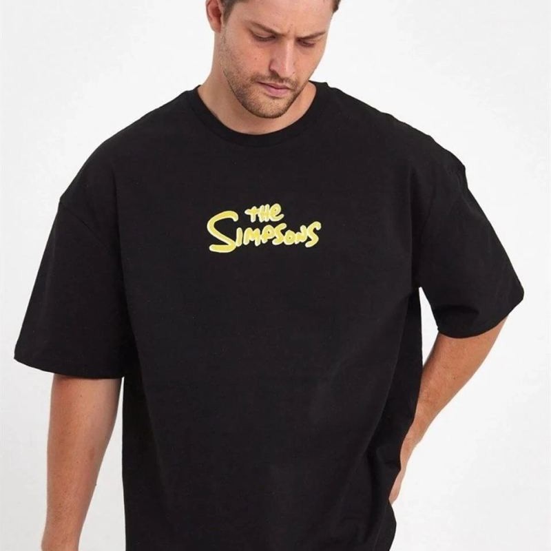 Erkek Baskılı T-Shirt Kısa Kol Bisiklet Yaka Regular Fit Rahat Kalıp Günlük Tişört - Siyah Erkek Baskılı T-Shirt Kısa Kol Bisiklet Yaka Regular Fit Rahat Kalıp Günlük Tişört - Siyah