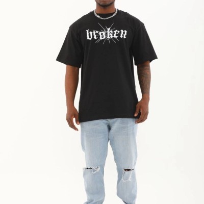 Erkek Baskılı T-Shirt Kısa Kol Bisiklet Yaka Regular Fit Rahat Kalıp Günlük Tişört - Siyah Erkek Baskılı T-Shirt Kısa Kol Bisiklet Yaka Regular Fit Rahat Kalıp Günlük Tişört - Siyah