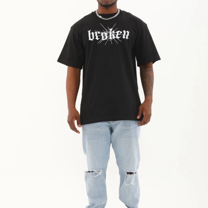 Erkek Baskılı T-Shirt Kısa Kol Bisiklet Yaka Regular Fit Rahat Kalıp Günlük Tişört - Siyah Erkek Baskılı T-Shirt Kısa Kol Bisiklet Yaka Regular Fit Rahat Kalıp Günlük Tişört - Siyah
