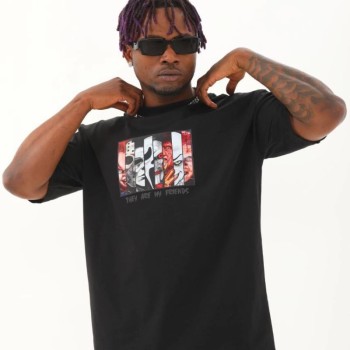 Erkek Baskılı T-Shirt Kısa Kol Bisiklet Yaka Regular Fit Rahat Kalıp Günlük Tişört - Siyah Erkek Baskılı T-Shirt Kısa Kol Bisiklet Yaka Regular Fit Rahat Kalıp Günlük Tişört - Siyah