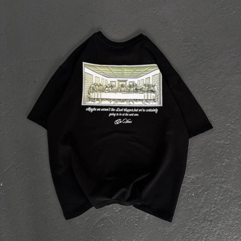 Erkek Baskılı T-Shirt Kısa Kol Bisiklet Yaka Regular Fit Rahat Kalıp Günlük Tişört - Siyah Erkek Baskılı T-Shirt Kısa Kol Bisiklet Yaka Regular Fit Rahat Kalıp Günlük Tişört - Siyah