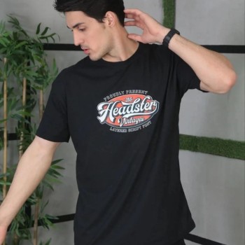 Erkek Baskılı T-Shirt Kısa Kol Bisiklet Yaka Regular Fit Rahat Kalıp Günlük Tişört - Siyah Erkek Baskılı T-Shirt Kısa Kol Bisiklet Yaka Regular Fit Rahat Kalıp Günlük Tişört - Siyah