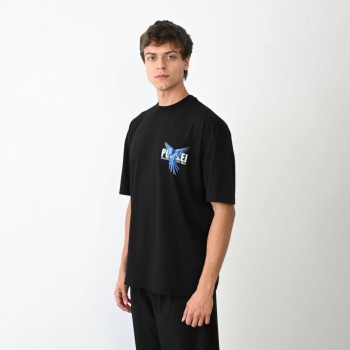 Erkek Baskılı T-Shirt Kısa Kol Bisiklet Yaka Regular Fit Rahat Kalıp Günlük Tişört - Siyah Erkek Baskılı T-Shirt Kısa Kol Bisiklet Yaka Regular Fit Rahat Kalıp Günlük Tişört - Siyah