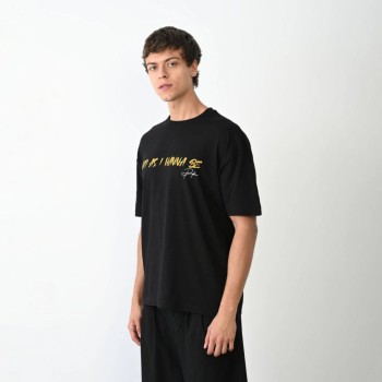 Erkek Baskılı T-Shirt Kısa Kol Bisiklet Yaka Regular Fit Rahat Kalıp Günlük Tişört - Siyah Erkek Baskılı T-Shirt Kısa Kol Bisiklet Yaka Regular Fit Rahat Kalıp Günlük Tişört - Siyah