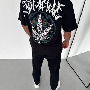 Erkek Baskılı T-Shirt Kısa Kol Bisiklet Yaka Regular Fit Rahat Kalıp Günlük Tişört - Siyah Erkek Baskılı T-Shirt Kısa Kol Bisiklet Yaka Regular Fit Rahat Kalıp Günlük Tişört - Siyah