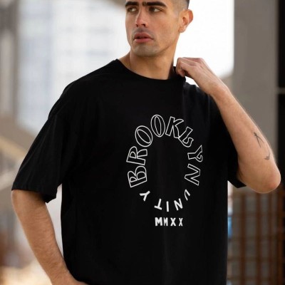 Erkek Baskılı T-Shirt Kısa Kol Bisiklet Yaka Regular Fit Rahat Kalıp Günlük Tişört - Siyah Erkek Baskılı T-Shirt Kısa Kol Bisiklet Yaka Regular Fit Rahat Kalıp Günlük Tişört - Siyah