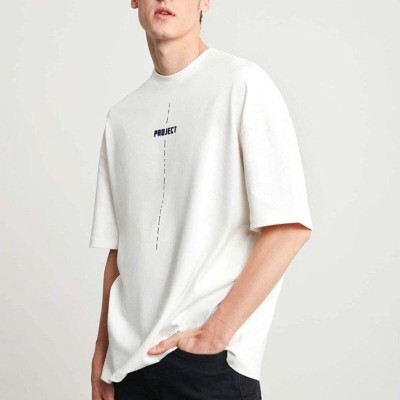 Erkek Baskılı T-Shirt Kısa Kol Bisiklet Yaka Regular Fit Rahat Kalıp Tişört - Beyaz Erkek Baskılı T-Shirt Kısa Kol Bisiklet Yaka Regular Fit Rahat Kalıp Tişört - Beyaz