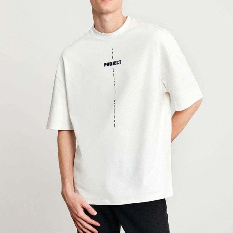 Erkek Baskılı T-Shirt Kısa Kol Bisiklet Yaka Regular Fit Rahat Kalıp Tişört - Beyaz Erkek Baskılı T-Shirt Kısa Kol Bisiklet Yaka Regular Fit Rahat Kalıp Tişört - Beyaz