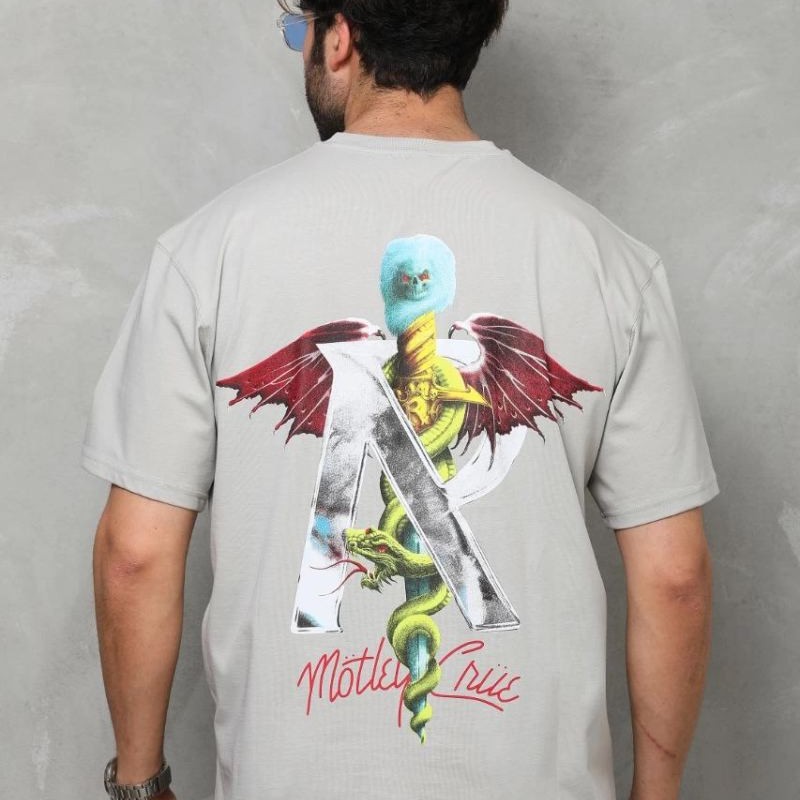 Erkek Baskılı T-Shirt Kısa Kol Bisiklet Yaka Regular Fit Rahat Kalıp Tişört - Gri Erkek Baskılı T-Shirt Kısa Kol Bisiklet Yaka Regular Fit Rahat Kalıp Tişört - Gri