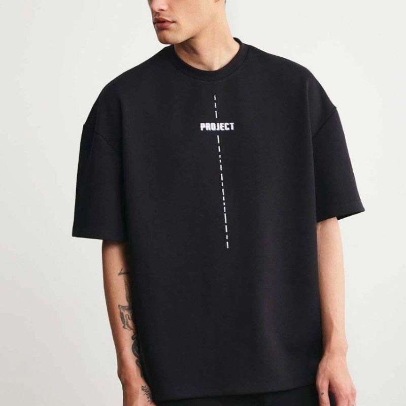 Erkek Baskılı T-Shirt Kısa Kol Bisiklet Yaka Regular Fit Rahat Kalıp Tişört - Siyah Erkek Baskılı T-Shirt Kısa Kol Bisiklet Yaka Regular Fit Rahat Kalıp Tişört - Siyah