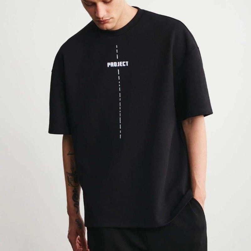 Erkek Baskılı T-Shirt Kısa Kol Bisiklet Yaka Regular Fit Rahat Kalıp Tişört - Siyah Erkek Baskılı T-Shirt Kısa Kol Bisiklet Yaka Regular Fit Rahat Kalıp Tişört - Siyah