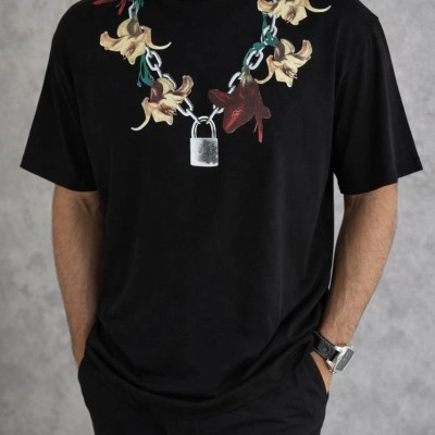 Erkek Baskılı T-Shirt Kısa Kol Bisiklet Yaka Regular Fit Rahat Tişört - Siyah Erkek Baskılı T-Shirt Kısa Kol Bisiklet Yaka Regular Fit Rahat Tişört - Siyah