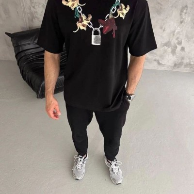 Erkek Baskılı T-Shirt Kısa Kol Bisiklet Yaka Regular Fit Rahat Tişört - Siyah Erkek Baskılı T-Shirt Kısa Kol Bisiklet Yaka Regular Fit Rahat Tişört - Siyah