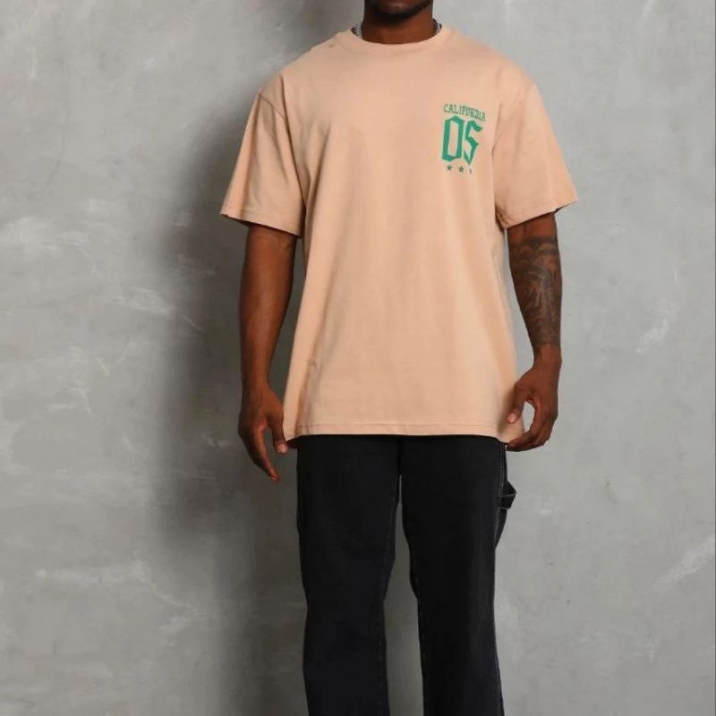 Erkek Baskılı T-Shirt Kısa Kol Bisiklet Yaka Regular Fit Tişört - Bej Erkek Baskılı T-Shirt Kısa Kol Bisiklet Yaka Regular Fit Tişört - Bej