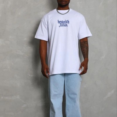Erkek Baskılı T-Shirt Kısa Kol Bisiklet Yaka Regular Fit Tişört - Beyaz