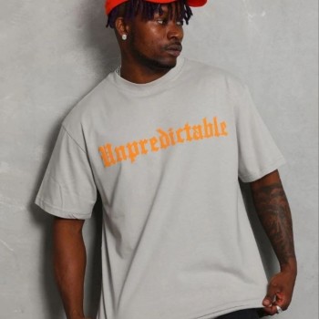 Erkek Baskılı T-Shirt Kısa Kol Bisiklet Yaka Regular Fit Tişört - Gri Erkek Baskılı T-Shirt Kısa Kol Bisiklet Yaka Regular Fit Tişört - Gri