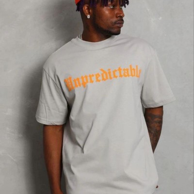 Erkek Baskılı T-Shirt Kısa Kol Bisiklet Yaka Regular Fit Tişört - Gri Erkek Baskılı T-Shirt Kısa Kol Bisiklet Yaka Regular Fit Tişört - Gri