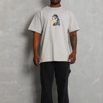 Erkek Baskılı T-Shirt Kısa Kol Bisiklet Yaka Regular Fit Tişört - Gri Erkek Baskılı T-Shirt Kısa Kol Bisiklet Yaka Regular Fit Tişört - Gri