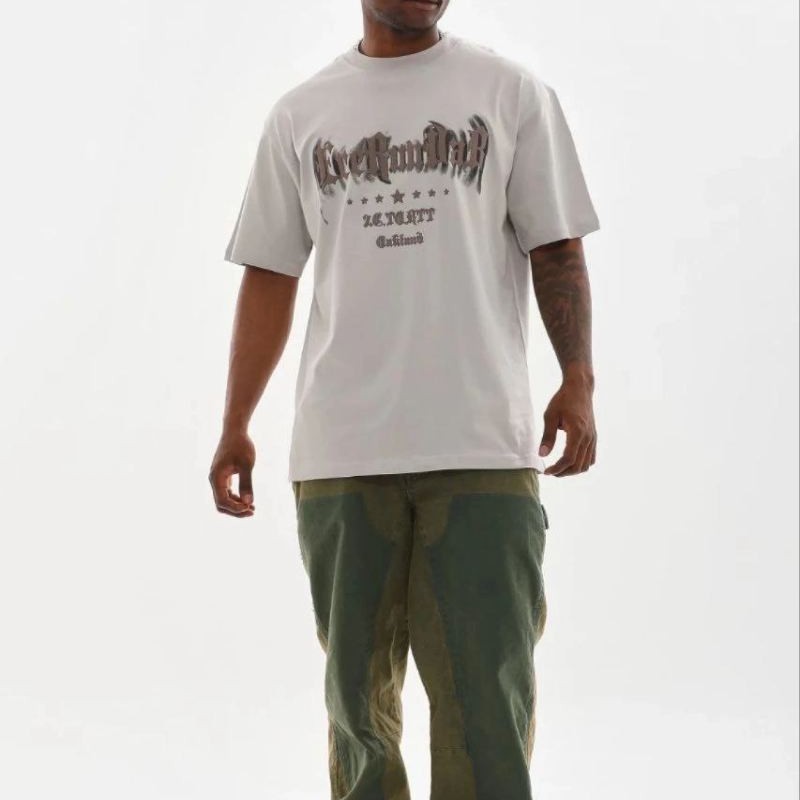 Erkek Baskılı T-Shirt Kısa Kol Bisiklet Yaka Regular Fit Tişört - Gri Erkek Baskılı T-Shirt Kısa Kol Bisiklet Yaka Regular Fit Tişört - Gri