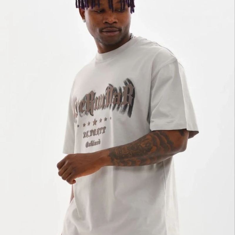 Erkek Baskılı T-Shirt Kısa Kol Bisiklet Yaka Regular Fit Tişört - Gri Erkek Baskılı T-Shirt Kısa Kol Bisiklet Yaka Regular Fit Tişört - Gri