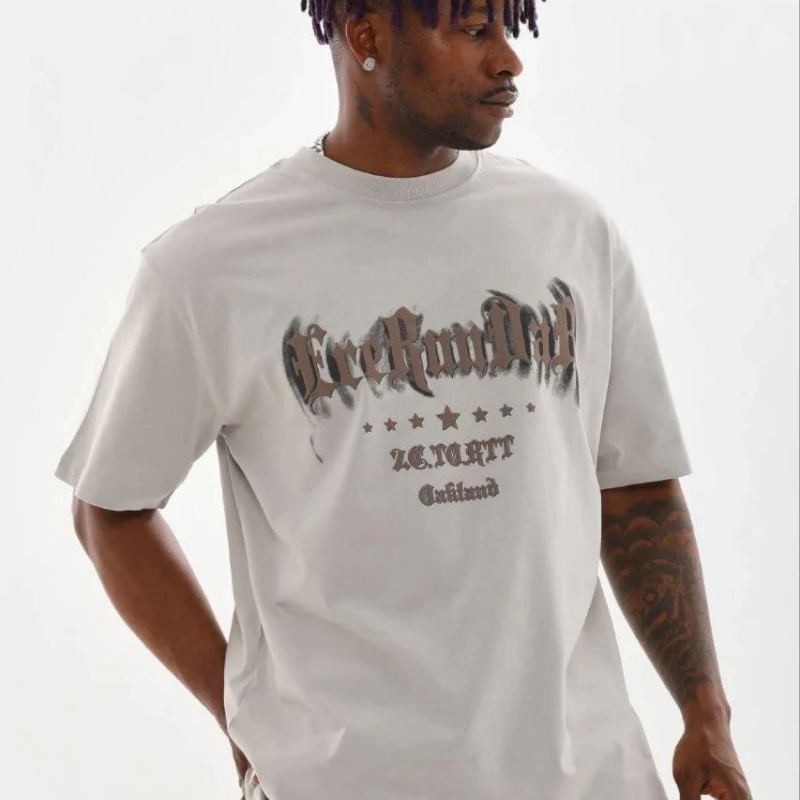 Erkek Baskılı T-Shirt Kısa Kol Bisiklet Yaka Regular Fit Tişört - Gri Erkek Baskılı T-Shirt Kısa Kol Bisiklet Yaka Regular Fit Tişört - Gri