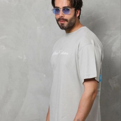 Erkek Baskılı T-Shirt Kısa Kol Bisiklet Yaka Regular Fit Tişört - Gri Erkek Baskılı T-Shirt Kısa Kol Bisiklet Yaka Regular Fit Tişört - Gri