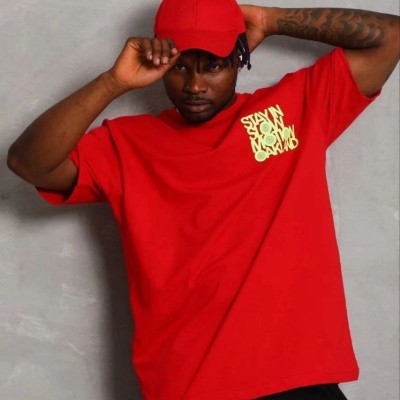 Erkek Baskılı T-Shirt Kısa Kol Bisiklet Yaka Regular Fit Tişört - Kırmızı Erkek Baskılı T-Shirt Kısa Kol Bisiklet Yaka Regular Fit Tişört - Kırmızı